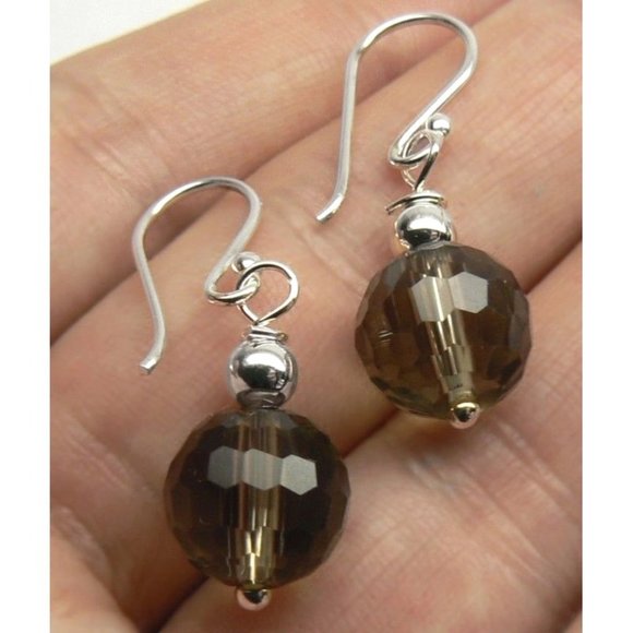 Dangle Sterling SILVER Ball Earrings - Picture 3 of 5
